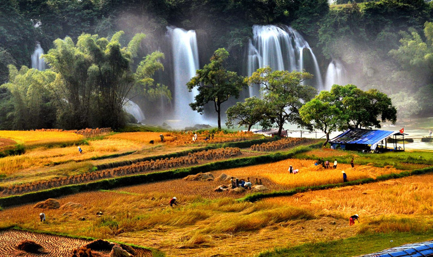 Vẻ[-]đẹp[-]hùng[-]vĩ[-]thác[-]Bản[-]Giốc[-]mùa[-]nước[-]đổ